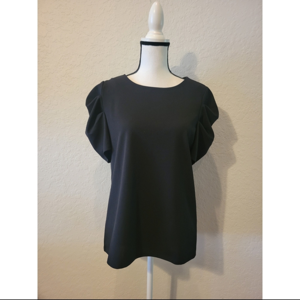 Black Puff Sleeve Women’s Top